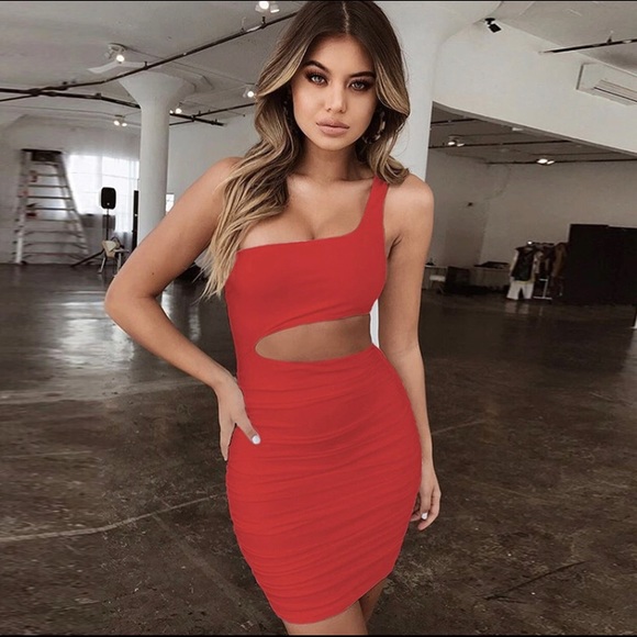 Dresses & Skirts - Red cutout form fitting dress Kim Kardashian look